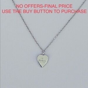 Gucci Trademark Heart White Gold Necklace
